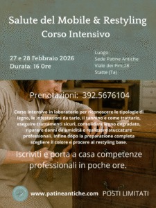 home corso pratico intensivo "salute del mobile & restyling" 2026 taranto €470,00 (acconto iscrizione 235,00)